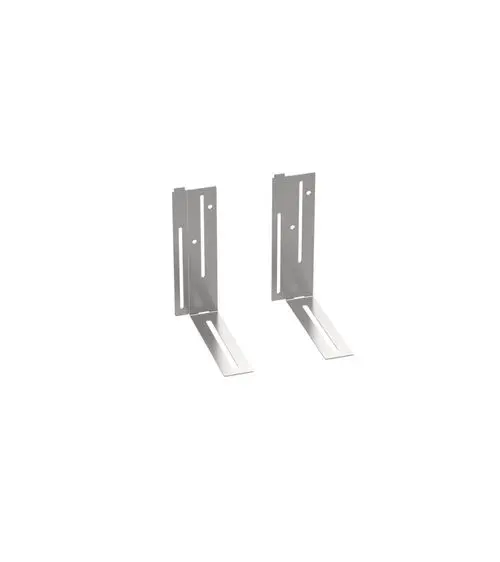 Hansgrohe Halterungen aus Metall für die Montage, bestehend aus zwei senkrechten und zwei horizontalen Teilen, die zur Befestigung von Systemen genutzt werden können.